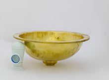 Load image into Gallery viewer, Hammered Round Vessel Sink  , Handmade Traditional Brass Sink , Diameter 16-1/8&quot; Height 6-3/8&quot;