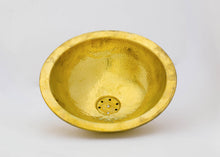 Load image into Gallery viewer, Hammered Round Vessel Sink  , Handmade Traditional Brass Sink , Diameter 16-1/8&quot; Height 6-3/8&quot;