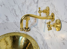 Load image into Gallery viewer, Moroccan faucet, Faucet, Unlacquered bathroom faucet, engraved valve included hand cast wall faucet fancet costum desings