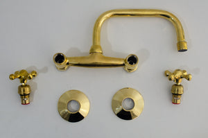 Brass Kitchen Faucet - Vintage Brass Kitchen Faucet