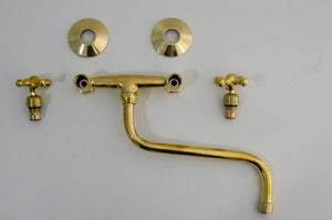 Unlacquered Brass Wall Mount Faucet: A Touch of Sophistication for Your Kitchen or Bathroom