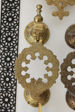 Load image into Gallery viewer, Unlaquered Brass Vintage Moroccan Hand Door Knocker , handcrafted Morocco Door Knocker