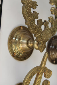 Unlaquered Brass Vintage Moroccan Hand Door Knocker , handcrafted Morocco Door Knocker
