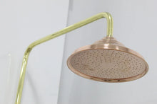 Load image into Gallery viewer, Unlacquered Brass And Copper Shower System High Pressure, Copper Pipe Shower , Luxury Shower System with round Head Shower