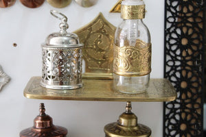 Handmade Embossed Brass Wall Mounted Brass Moroccan Shelf for Bathroom or Kitchen - Moroccan Shelf