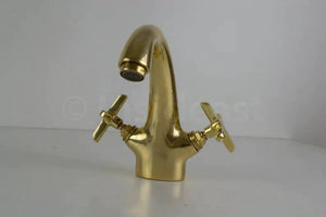 Brass Single Hole Bathroom Faucet - Unlacquered Brass Faucet
