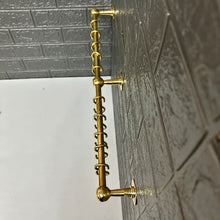 Load image into Gallery viewer, Unlacquered Solid Brass Hanging Pot and Pan, Antique Brass Pot Racks, Brass Kitchen Rail With Hooks, Brass Wall Pot Hanger, Brass Pan Rack