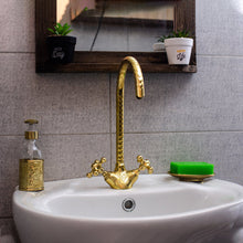 Load image into Gallery viewer, Unlacquered Brass Bathroom Faucet - Single Hole Bathroom Faucet