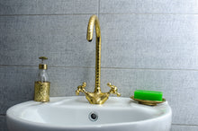 Load image into Gallery viewer, Unlacquered Brass Bathroom Faucet - Single Hole Bathroom Faucet