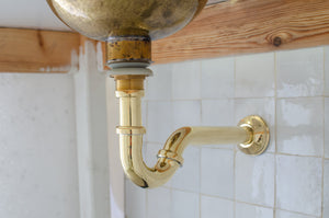 Unlacquered Brass Bathroom Trap - Solid Brass Pop-up Drain