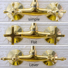 Load image into Gallery viewer, Unlacquered Brass Bridge Faucet - Wall Mounted Bridge Faucet