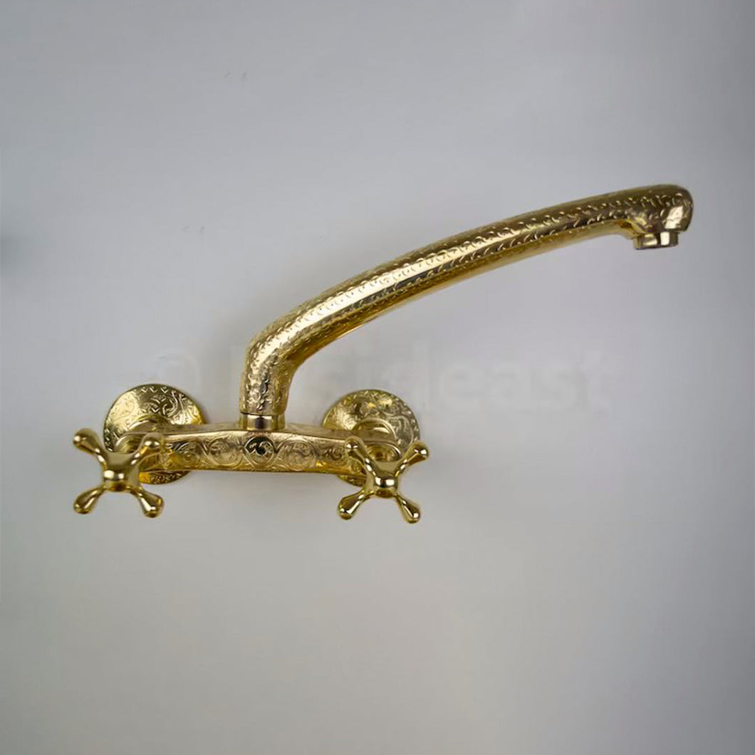 Unlacquered Brass Faucet - Wall Mount Tub Filler