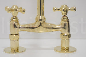 Brass Bridge Faucet - Antique Brass Kitchen Faucet