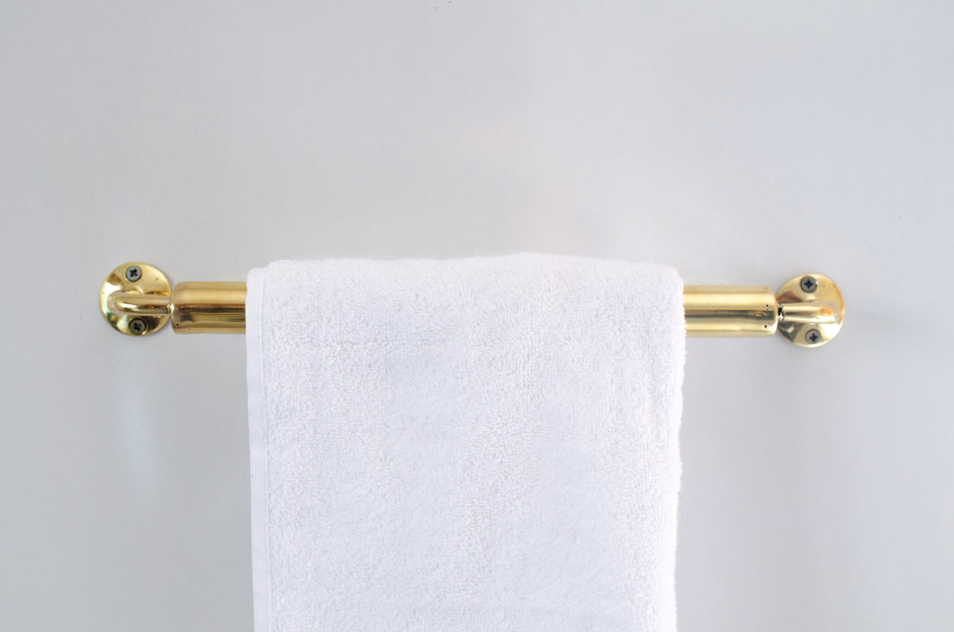 Unlacquered Brass Towel Holder - Bathroom Towel Rail