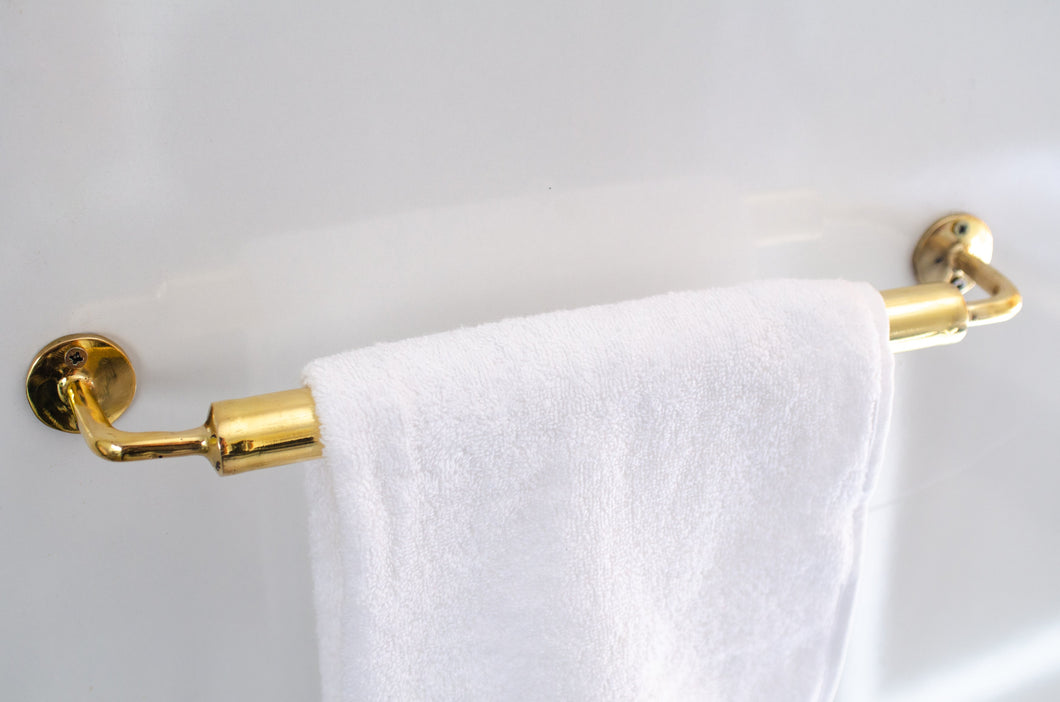 Unlacquered Brass Towel Rail - Bathroom Towel Holder