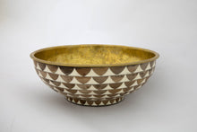 Load image into Gallery viewer, White And Brown Ceramic Vessel Sink , Golden Brass Sink Interior